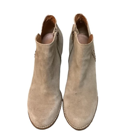 LUCKY BRAND Tan Wedge Side Zip Almond Toe Bootie-Size 8.5 - Picture 8 of 9